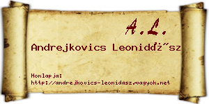 Andrejkovics Leonidász névjegykártya